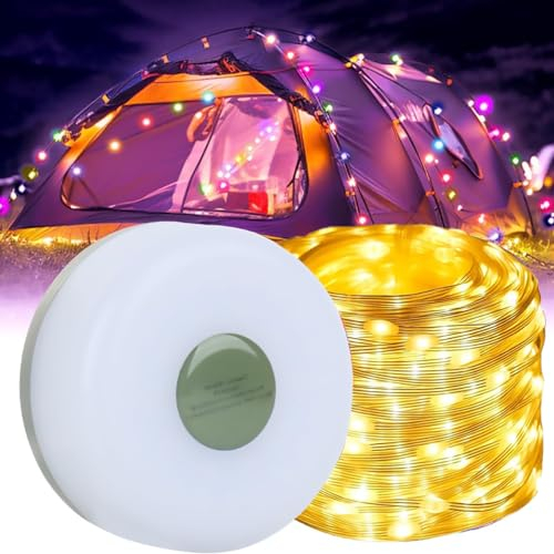 Wlevzzor Guirlande Lumineuse IntéRieure Et ExtéRieure éTanche à 30 Led Pour Camping Avec 8 M De LumièRe Avec 5 Modes Pour Arbre De NoëL, Jardin, Cour, Camping (Lumière Chaude, 8m)