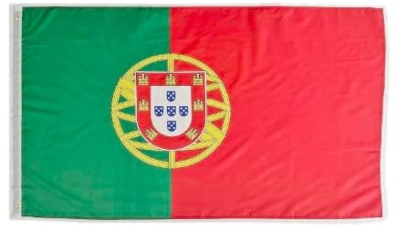 Bandera Portugal grande de 150 x 90 cm para balcón con 4 ojales y 4 bridas (Portugal)