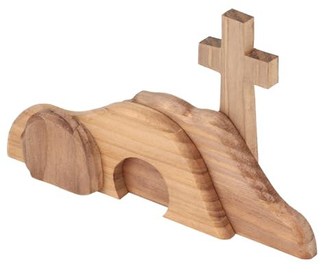 Decorazione Scena Pasquale Decorazione Croce Tombale Vuota in Legno Realizzata a Mano per la Casa delle Feste, Accessori Professionali