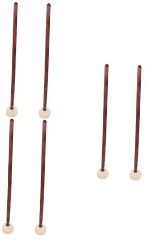 TOYANDONA 6piezas Martillos De Percusión Mango De Madera Para Práctica De Tambores Martillo De Afinación y Tambores Marchantes Cabeza De Fieltro Para Sonido Profundo y Resonante