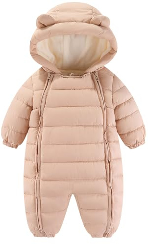 Happy Cherry Combinaison de Neige pour Bébé 0-2 Ans Barboteuse hiver Unisexe Bébé Grenouillère à Capuche Chaud Tout-petit