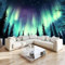 Digitale Kunst Nordlichter Art Fototapete Malerei Grün Tapete Fototapeten Vlies Tapeten, Vliestapete Wandtapete Moderne Wand Schlafzimmer Wohnzimmer Wand Tapete 300 x 210 cm