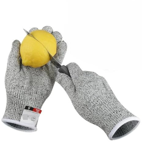 BADIKA Safety Anti Cut Gloves Level 5 Cut Proof Stab Resistant Wire Metal Glove Kitchen Cuts Gloves for Oyster Shucking Fish Gardening Safety Gloves(Symmetric 0-20 * 200mm 0.01mm,L)