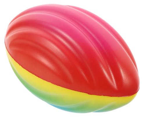 Milisten Schwammelastischer Ball Regenbogen Rugby Sportspielzeugball Professionelles Rugby Kinderschläger Sport Rugby Mini Fußball Outdoor Rugby Aufblasbarer Rugbyballschläger Tragbarer