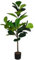 Plante Ficus Artificiel 120 cm, Faux Ficus Lyrata avec Feuilles Réalistes, Décoration Verte pour Intérieur et Extérieur, Arbre Imitation Faible Entretien en Pot pour Maison, Salon, Bureau, Balcon