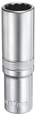 sourcing map Douille profonde à 12 pans de 1,27 cm par douille de 17 mm de longueur 78 mm