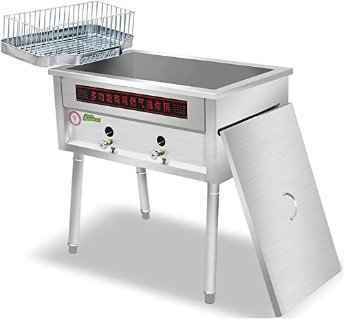 Friggitrice a gas da banco commerciale da 40L/60L, friggitrice a GPL, friggitricice indipendente, fornello da esterno in acciaio inossidabile, per patatine fritte, ristorante, cucina di casa