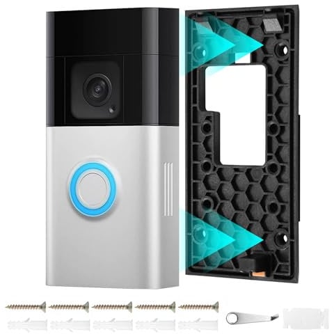 2024 Ring Doorbell Mount No Drill for New Battery Video Doorbell 2024 Release Adhesive Door Mount with Sticky Pad Wall Mount Bracket Back Plate Replacement for Door Wall Apartment Home Office