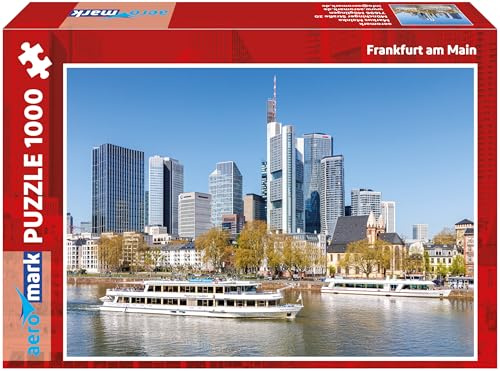 Aeromark Puzzle 1000 Teile Frankfurt am Main für Erwachsene und Kinder ab 12 Jahren im Format 68 x 48 cm Made in Germany Premium Qualität als Geschenk zu Weihnachten oder Geburtstag Puzzles
