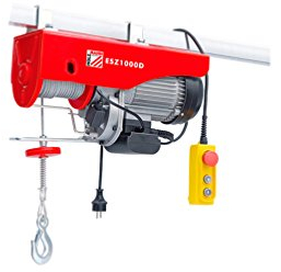 Holzmann Maschinen ESZ1000D_230V Elektrischer Seilhebezug Tragfähigkeit (mit Umlenkrolle) 1000 kg Tragfähigkeit (ohne U