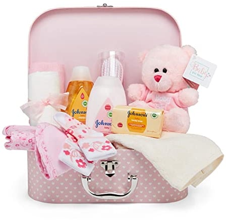 Baby Box Shop Babyshower Girl Geschenk - 12 Neugeborenen Geschenkset Mädchen, Baby Geschenkset Geburt - Baby Girl Geschenke Geburt, Babyset Neugeboren Mädchen - Geschenkkorb Zur Geburt - Rosa