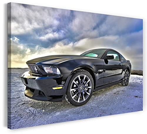 Leinwand (100x70cm): Autobilder Ford Mustang von vorne links seitlich