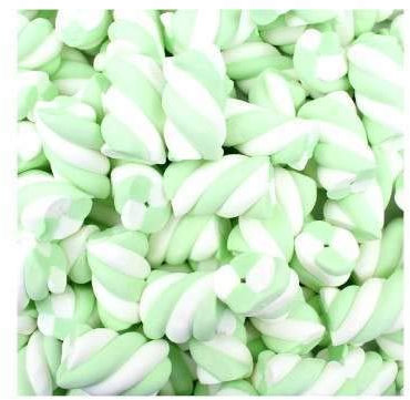 Marsh Mallow Treccia Bianco Verde 1kg.