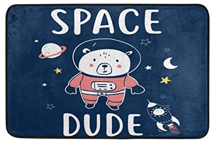 MyDaily Space Dude Fußmatte Bär, 40 x 60 cm, für Wohnzimmer, Schlafzimmer, Küche, Badezimmer, dekorativ, Leichter Schaumstoff-Teppich