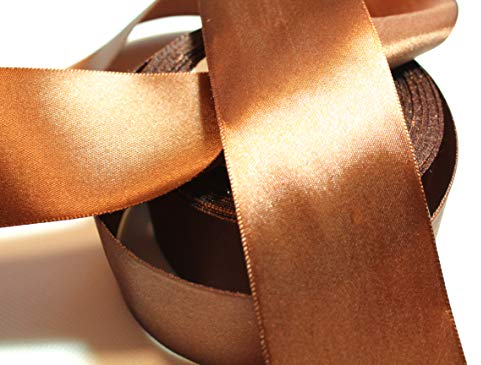 CaPiSo 22m Satinband 50mm Breite Schleifenband Geschenkband Dekoband Weihnachten Hochzeit (Dunkelbraun, 22m)