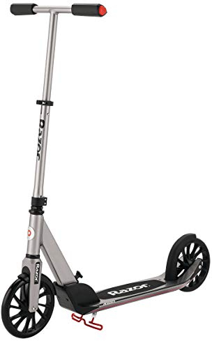Razor A5 Prime Tretroller für Kinder ab 8 Jahren, extra großes Deck, 20,3 cm Urethan-Räder, eloxierter Aluminiumrahmen, Anti-Rassel-Technologie, für Fahrer bis zu 100 kg