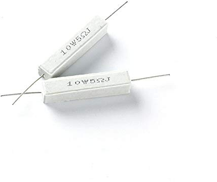 Drahtgewickelter Keramik-Zement-Widerstand, 10 W, hohe Leistung, 5 Ohm - 330 Ohm, Weiß, 10 Stück