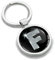 Biomar Labs® Schlüsselanhänger Buchstabe Metall Keyring Buchstaben Initialen Alphabet Autoschlüssel Geschenk Metall-Schlüsselanhänger Schlüsselbund Edelstahl Silber F, KK 6