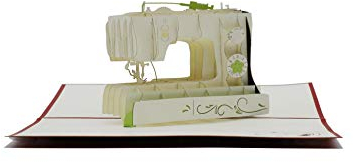 design3dkarten® Nähmaschine, nähen, Näherin, 3d Klappkarte, Pop Up Karte, Glückwunschkarte, Grußkarte, Geschenkkarte