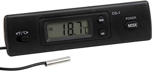 McPower Digital Thermometer | Innen- und Außentemperaturanzeige, -50°C bis +70°C, 3 m Kabelfühler, kompakt, Batteriebetrieb, für Innen und Außen