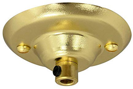 ElekTek Deckenrosette Durchmesser 75 mm mit Zugentlastung. Ideal für Vintage-Filament-Hängelampen. Metallausführungen Pulverlackierungen Messing