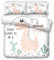 Morbuy-Shop Bettwäsche Kinder 155x220cm Kinderbettwäsche Jungen Dinosaur Bettbezug Weiß Blau Muster 3 teilig Bettwäsche mit 2 Kissenbezug 50x75cm