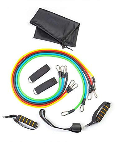 Dear, you Exercise-Widerstand-Bänder Turnhalle Gummiband Workout Fitness Set - 5 Tubes 2 Handgriffe Tür-Anker Ankle Straps Tragetasche