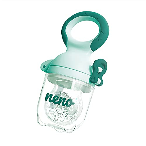 Neno® FRUTTA Fruchtsauger Baby, Kleinkind Fruchtsauger, Schnuller Beißring für Obst Gemüse Brei, BPA frei, 3 Silikon Sauger in 3 Größen