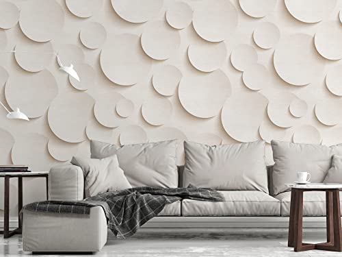 A.S. Création Livingwalls Fototapete Kreise Punkte Modern Weiß Rosa 382831 The Wall 1,59 m x 2,80 m Wohnzimmer Schlafzimmer Küche Flur Büro