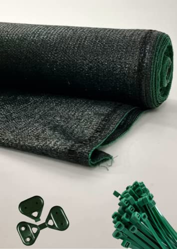 PINTO FERRAMENTA Rete Ombreggiante VERDE Telo Telone Recinzioni Giardino Balconi Rete Metallica Privacy Frangisole Esterno 90% Copertura Oscurante Ombra +100 Fascette + 10 CLIPS (h1x25mt)
