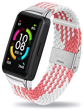 Bracelet en nylon compatible avec Huawei Band 6 / Honor Band 6 - Pour homme et femme - Bracelet de rechange en tissu avec boucle - Réglable - Pour Huawei Band 6 / Honor Band 6 (multicolore)