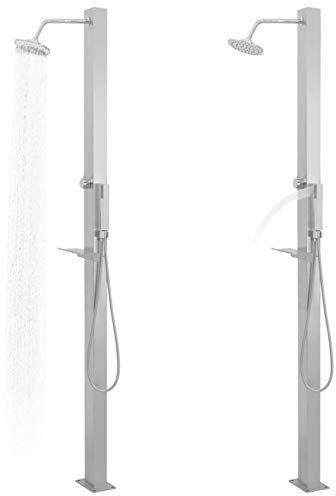 Festnight Ducha Exterior de Acero Inoxidable Juego Completo para Ducharse Ducha Jardin Ducha Piscina para Jardín Patio Exterior Piscina 10 x 6,5 x 210 cm