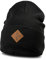 Soulbuddy Beanie Herren und Damen, stylische Wintermütze, Strickmütze Männer Frauen, Herrenmütze, Damenmütze, Skimütze, Fischermütze, One Size (54-62 cm), Tiefschwarz