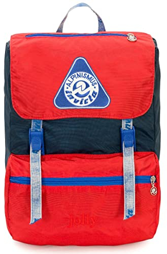 Invicta Rucksack – JOLLY VINTAGE ALPINISMUS, Rot/Blau – PC-Tasche 13 Zoll – Reise & Freizeit – ICONA – 18 l – für Herren und Damen, rot, Taglia unica, Modern