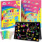 ZMLM kratzbilder für Kinder, Kunsthandwerk Magie Papier Geschenk Set Färbung Zeichnung Zubehör Kit für Erwachsene Geburtstag Party Favor Aktivität Spaß 4-12 Mädchen Jungen