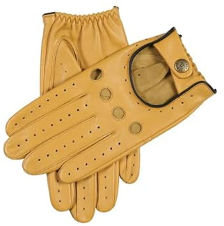 Dents Delta Men's Classic Leather Driving Gloves CORK/BLACK S
