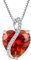 YL Collana Cuore in argento 925 con ciondolo con granato in pietra portafortuna di gennaio per donna