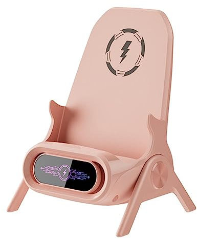MEFESE Wireless Charger Portable Mini Chair Wireless Charger for All Phones 15W Wireless Charging Station Phone Charger Stand with Musical Speaker Function