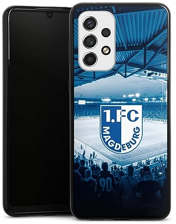 DeinDesign Slim Case extra dünn kompatibel mit Samsung Galaxy A33 5G Silikon Handyhülle schwarz Hülle 1. FC Magdeburg Stadion 1. FCM
