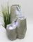 Brunnen mit LED Beleuchtung Gartenbrunnen Zimmerbrunnen geometrisch 49 cm Kaskade Wasserspiel Steinoptik Grau Terrassenbrunnen