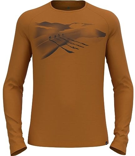 Odlo Herren Langarm Shirt Ascent Merino 200 Norway, Honey Ginger, S