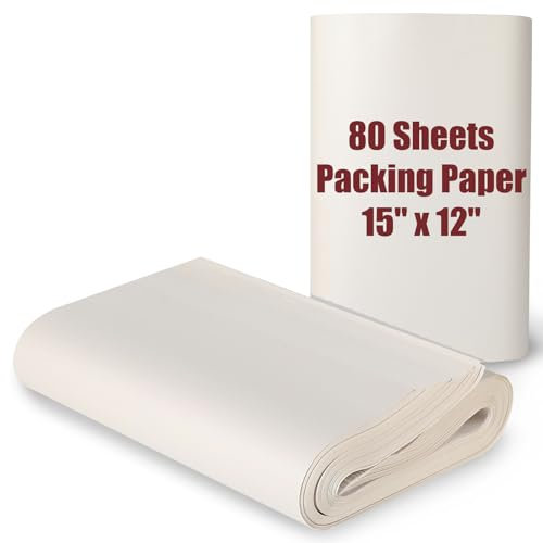 Donyang Packing Paper Sheets for Moving Supplies, 15'' x 12'' Newsprint Boxes, Wrapping Moving, Shipping, Box, Box Mailers Dishes Glasses Packaging 0.88 lbs, 80