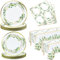 Sage Green Baby Shower Decorations Serve 40 - 122Pcs Plates Napkins Tablecloth Set for Sage Green Plates and Napkins Party Supplies Eucalyptus Baby Shower Decorations