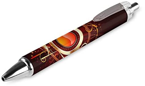 Zltegako Heißes rundes Banner mit feurigen Flügeln, einziehbarer Kugelschreiber, 0,5 mm, blaue Tinte, runde Spitze, Geschenk für Notizbuch, Schreiben, Büro, Männer und Frauen