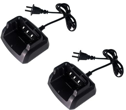 2 Pack BAOFENG UV-5RM Battery Charger Base for K5Plus Two Way Radio GM-5RH Walkie Talkie Accessories Charger Desktop for UV-5G Plus