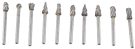 Universal-Hartmetall-Frässtift-Set für Dremel, Premium-Wolframstahl-Bits für detaillierte Holzbearbeitung, Metallschnitzerei und Polierset, 10 Stück