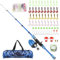 SOUUXIU Angelset für Kinder,Angelset Kinder,1,2 m/1,5 m Angelrute Set Kinder mit Angelschnur,Angelrolle und Köder Set und Tragetasche für Salzwasser und Süßwasser