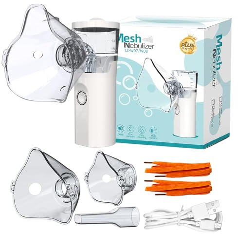Nebulizador Portatil Inhalador, Nebulizador para Bebe Niños Adultos, USB Recargable Nebulizador, Tasa De Atomización Ajustable, Portatil Ruido Bajo