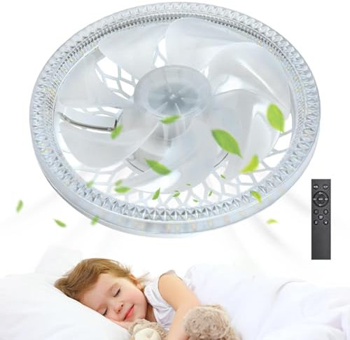 Light Socket Fan - 45W Ceiling Fan, 4 Wind speeds Light Socket Fan | Wireless Ceiling Fans with Built in Lamp, Silent Ceiling Fan Light with Remote Control for Bedroom Living Room 11.81x11.81 inches