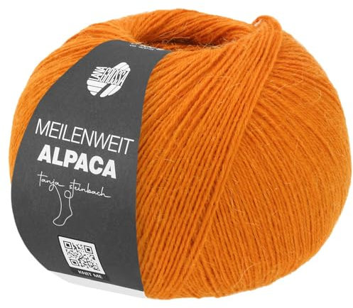 LANA GROSSA Meilenweit 100 Alpaca | Kuschelweiches Alpaka-Sockengarn, im Wollprogramm bis 30°C | Handstrickgarn aus 70% Alpaka & 30% Polyamid | 100g Wolle zum Stricken & Häkeln | 420m Garn FB2019